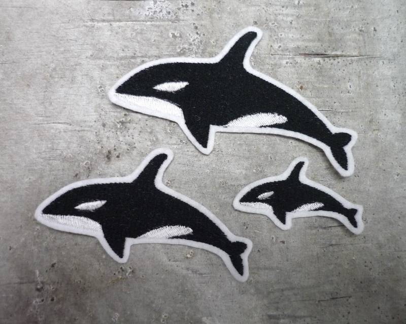 Orca Aufnäher/Applikation Wal 3 Größen von byKikkine