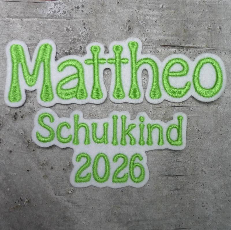 Set Große Namensapplikation + Schulkind 2026 | Schrift 15 Aufnäher/Applikation Auf Weißem Filz Wunschname Farbauswahl Einschulung Schultüte Set Große Namensapplikation + Schulkind 2026 | Schrift 15 Aufnäher/Applikation Auf Weißem Filz Wunschname Farbauswahl Einschulung Schultüte von byKikkine