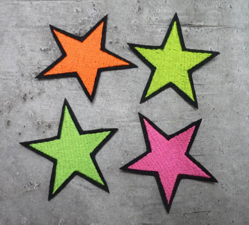 stern Aufnäher/Applikation Auf Schwarzem Filz Neon Farbauswahl stern Aufnäher/Applikation Auf Schwarzem Filz Neon Farbauswahl von byKikkine