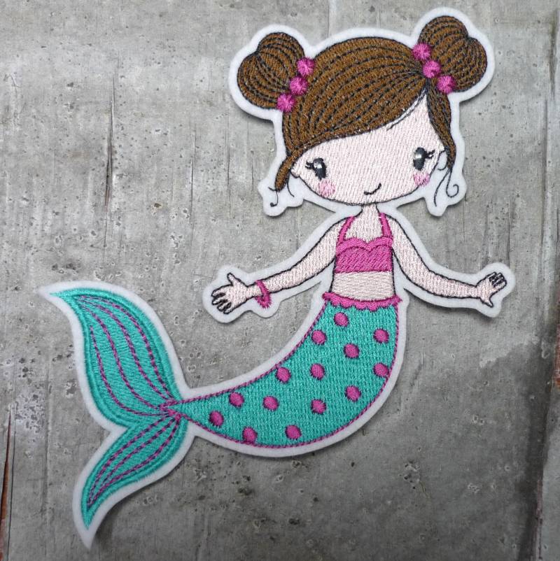 xl Meerjungfrau Aufnäher/Applikation Einschulung Schultüte von byKikkine