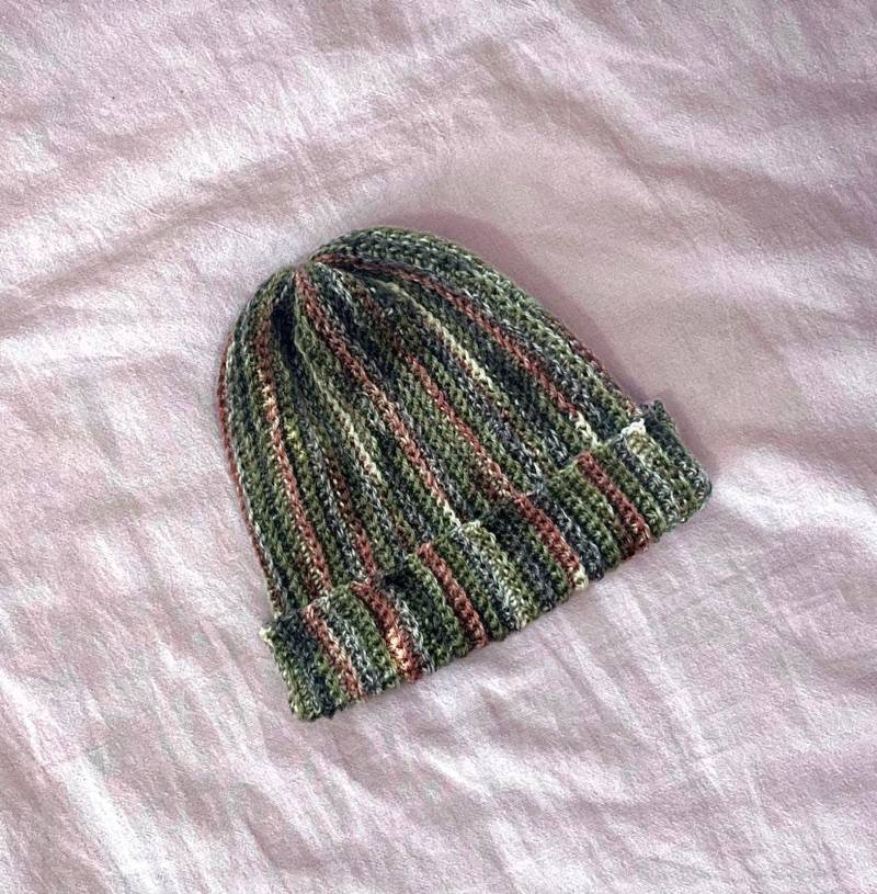 Boho Häkelmütze Wald Multicolor Gerippte Mütze Dehnbare Trendige Unisex Winter von byKix