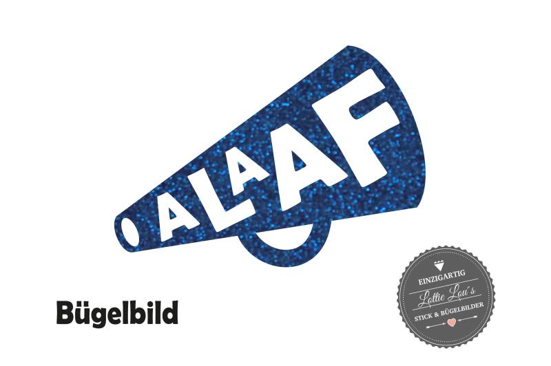 Alaaf Megaphone Bügelbild Karneval in Flex Flock Glitzer Effekt Alaaf Megaphone Bügelbild Karneval in Flex Flock Glitzer Effekt von byLottieLou