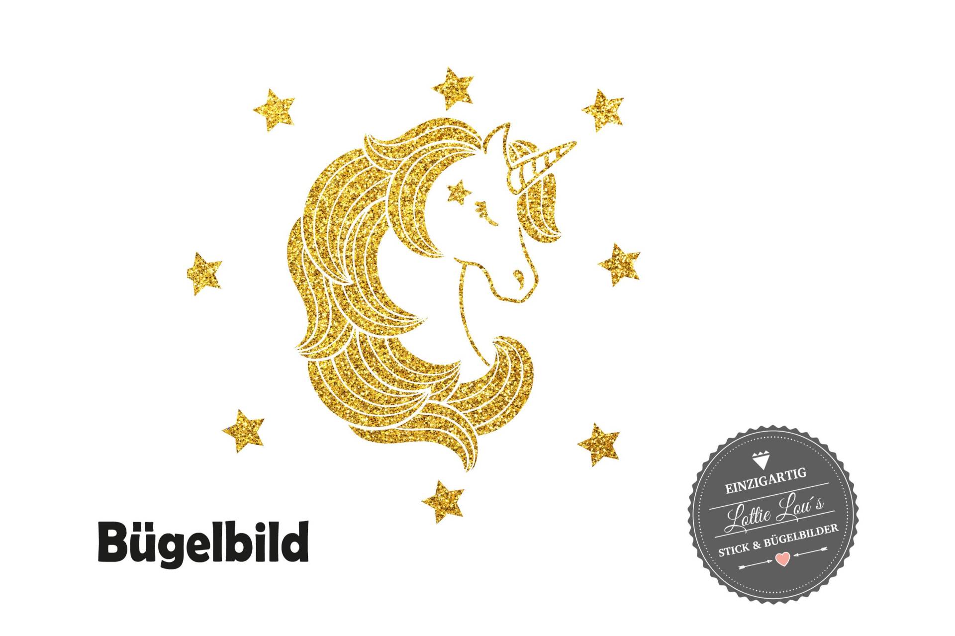Bügelbild Aufbügler Einhorn Unicorn in Flex, Flock, Glitzer Oder Effekt Bügelbild Aufbügler Einhorn Unicorn in Flex, Flock, Glitzer Oder Effekt von byLottieLou
