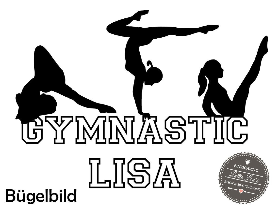 Bügelbild Diy Gmynastics Cheerleader Akrobatic Iron On Aufbügler Glitzer Flock Effekt Flex von byLottieLou