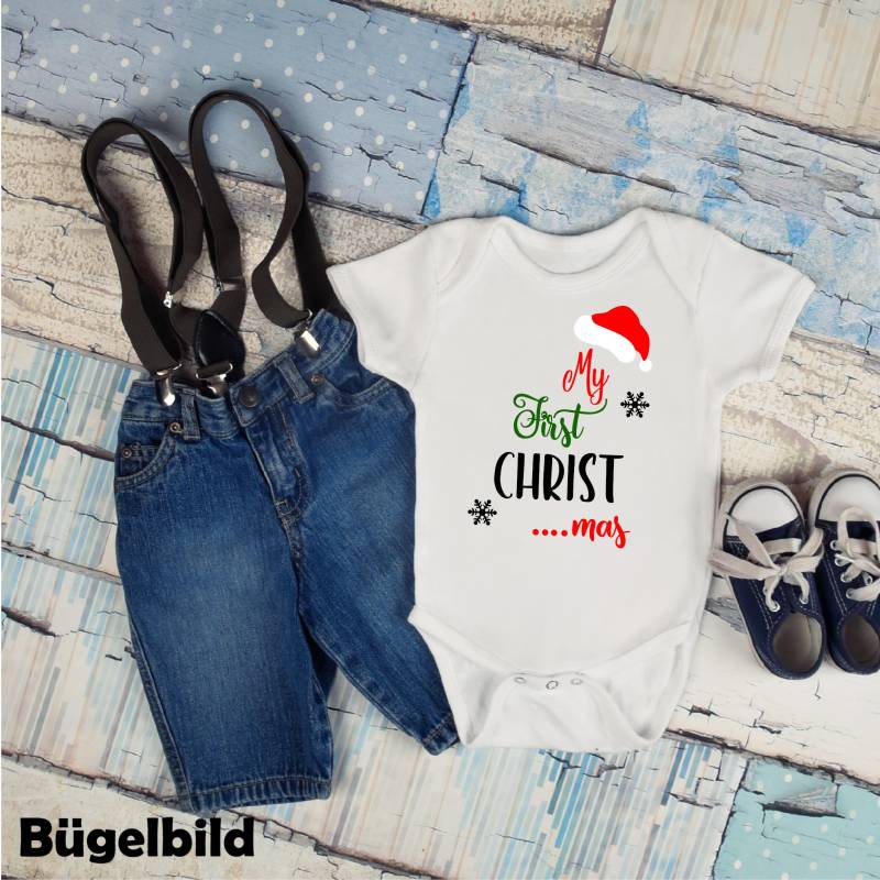 Bügelbild Diy My First Christmas Merry Frohe Weihnachten Santa Glitzer Flock Effekt Heat Transfer Aufbügler Iron On Personal von byLottieLou