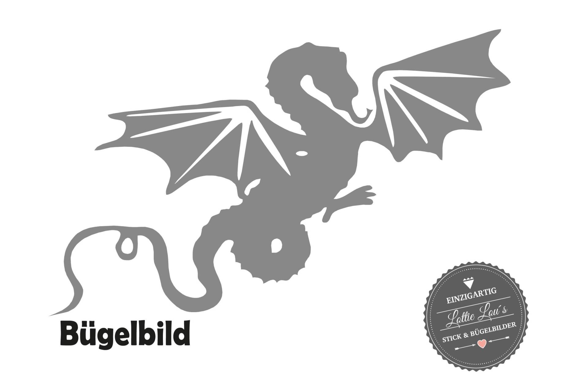 Bügelbild Drachen Dragon Xxl von byLottieLou