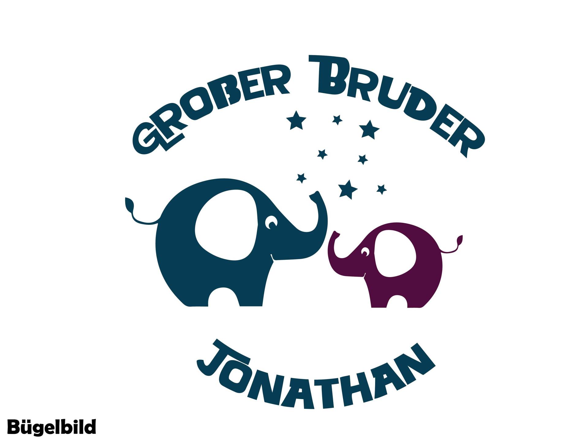 Bügelbild Elefant Geschwister Großer/Kleiner Bruder Große Kleine Schwester Auch Mit Wunschname Bügelbild Elefant Geschwister Großer/Kleiner Bruder Große Kleine Schwester Auch Mit Wunschname von byLottieLou