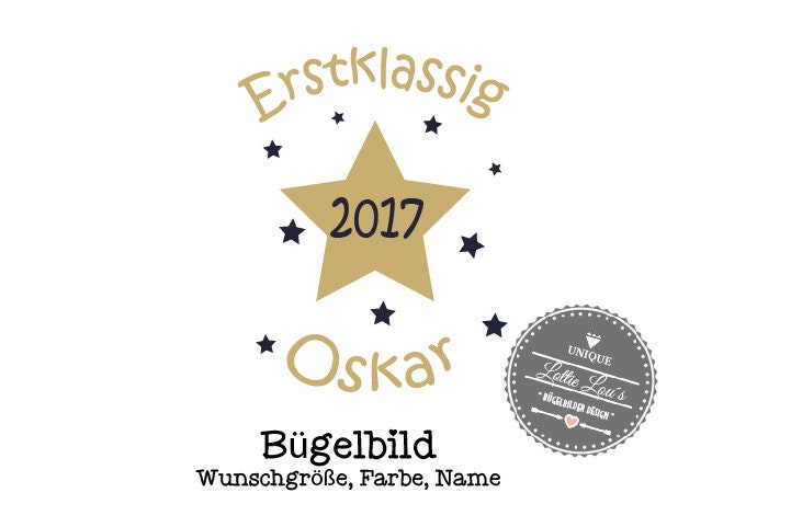 Bügelbild Erstklassig 2019 Schulkind von byLottieLou