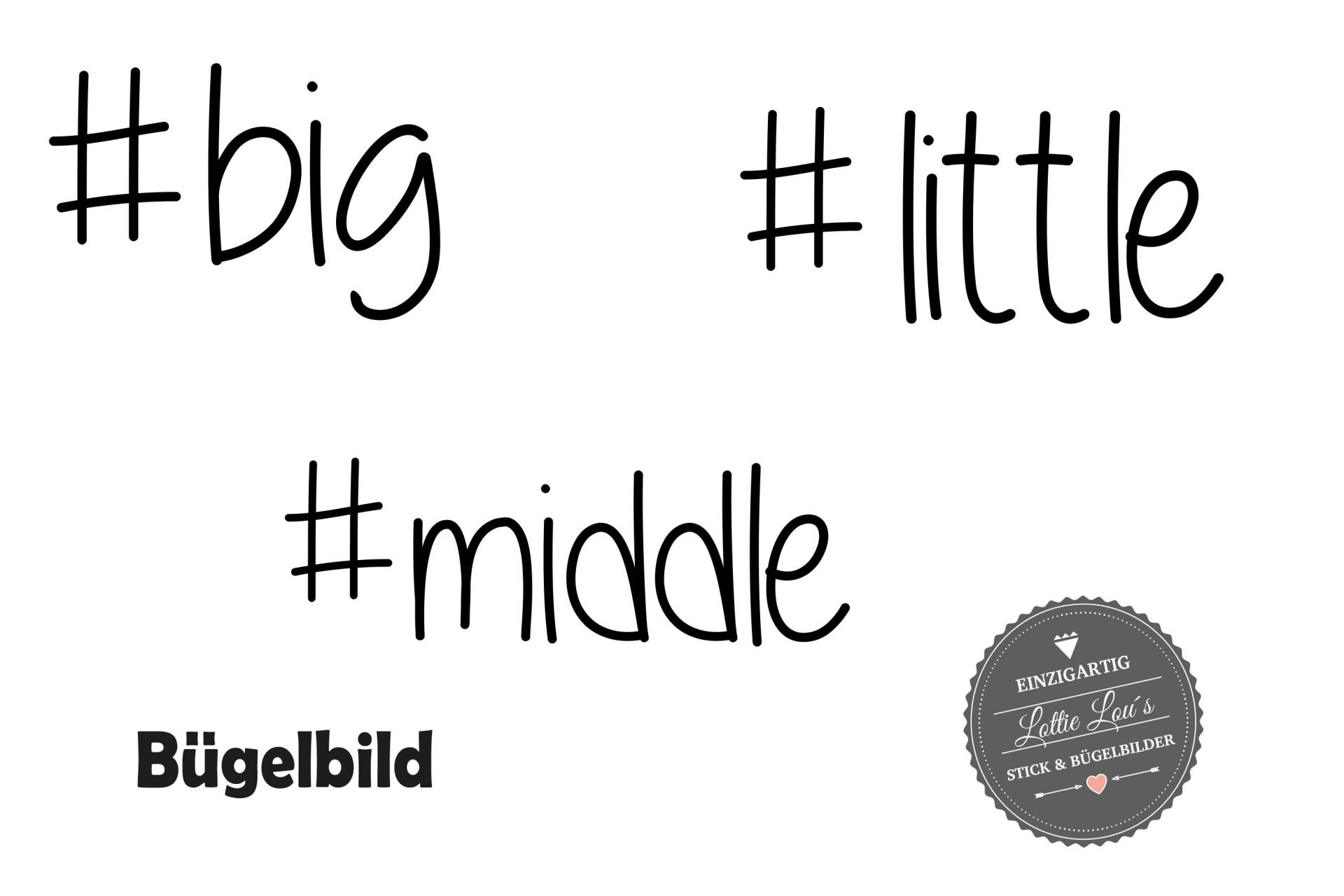 Bügelbild Geschwister #little #middle #big Großer Bruder Big Bro Kleine Schwester Auch Mit Wunschname von byLottieLou