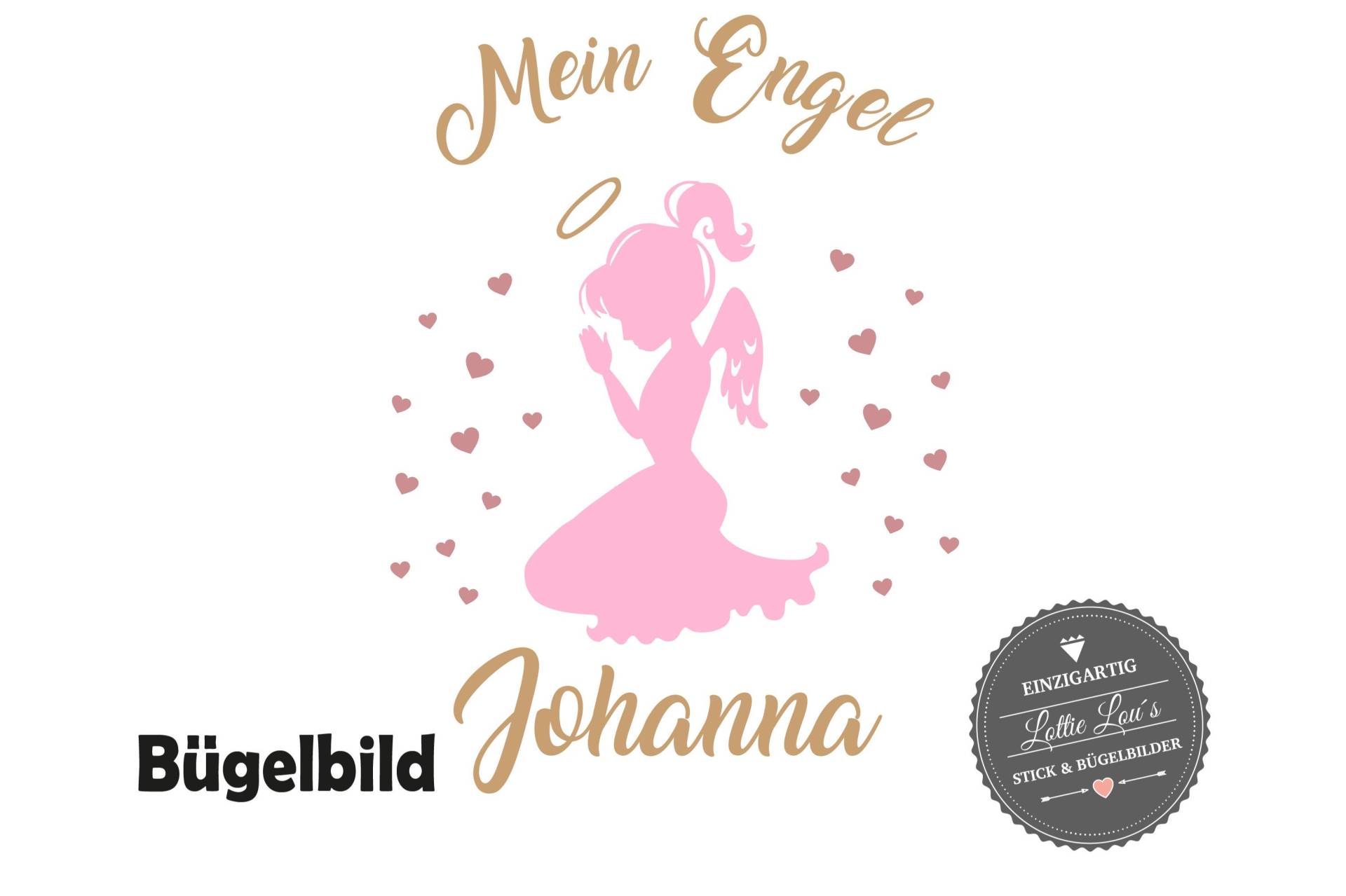 Bügelbild Mein Engel Mit Wunschname Abschied Trauergeschenk von byLottieLou