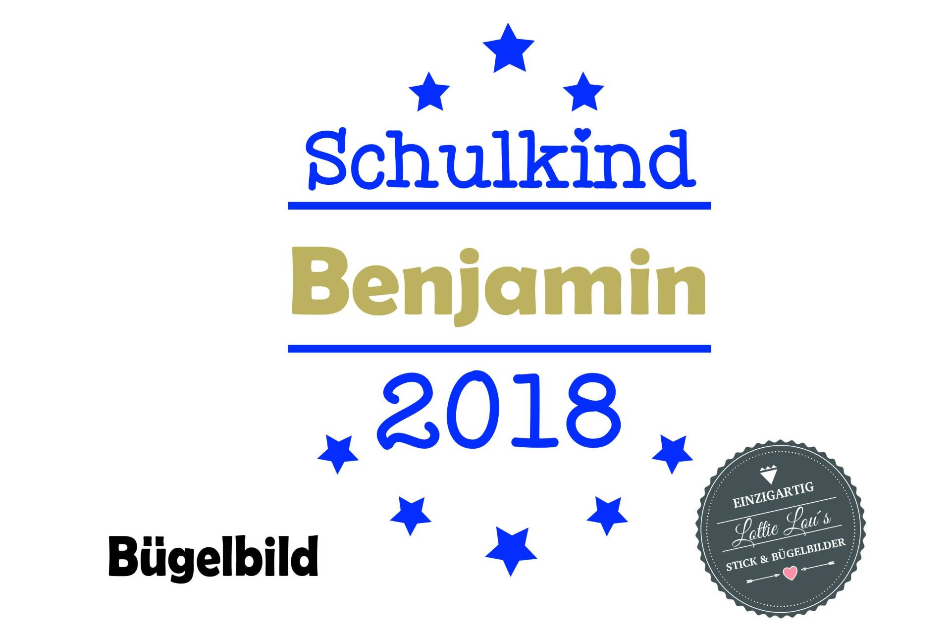 Bügelbild Schulkind 2019 Stern Bügelbild Schulkind 2019 Stern von byLottieLou