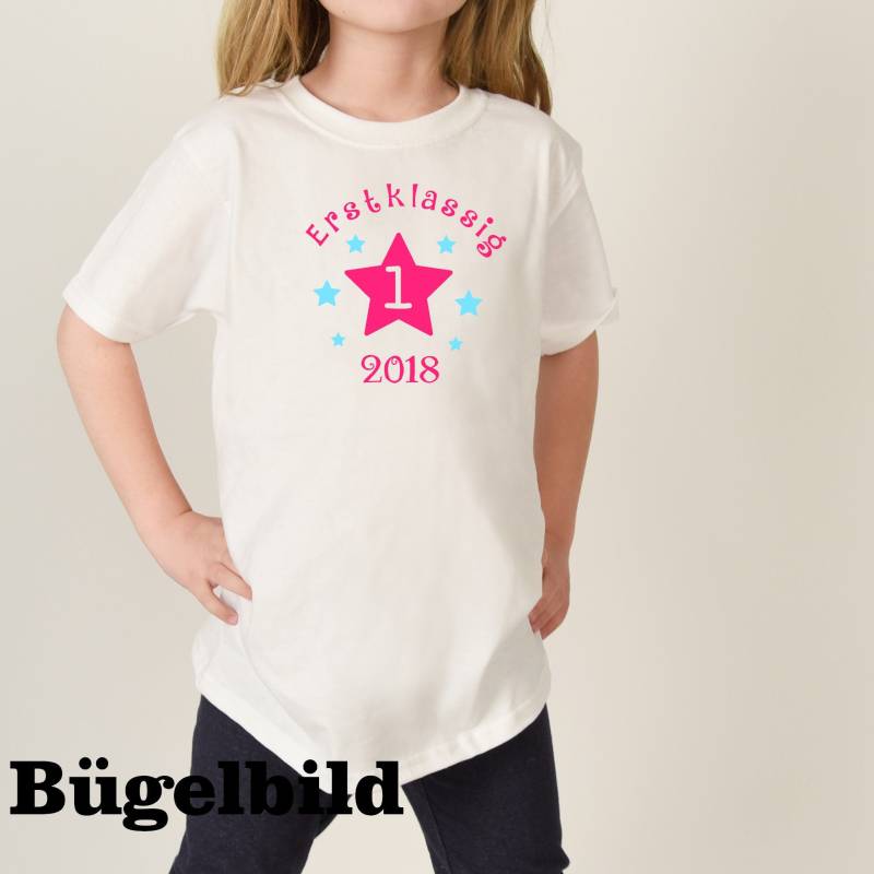 Bügelbild Schulkind Erstklassig Einschulung Stern Bügelbild Schulkind Erstklassig Einschulung Stern von byLottieLou