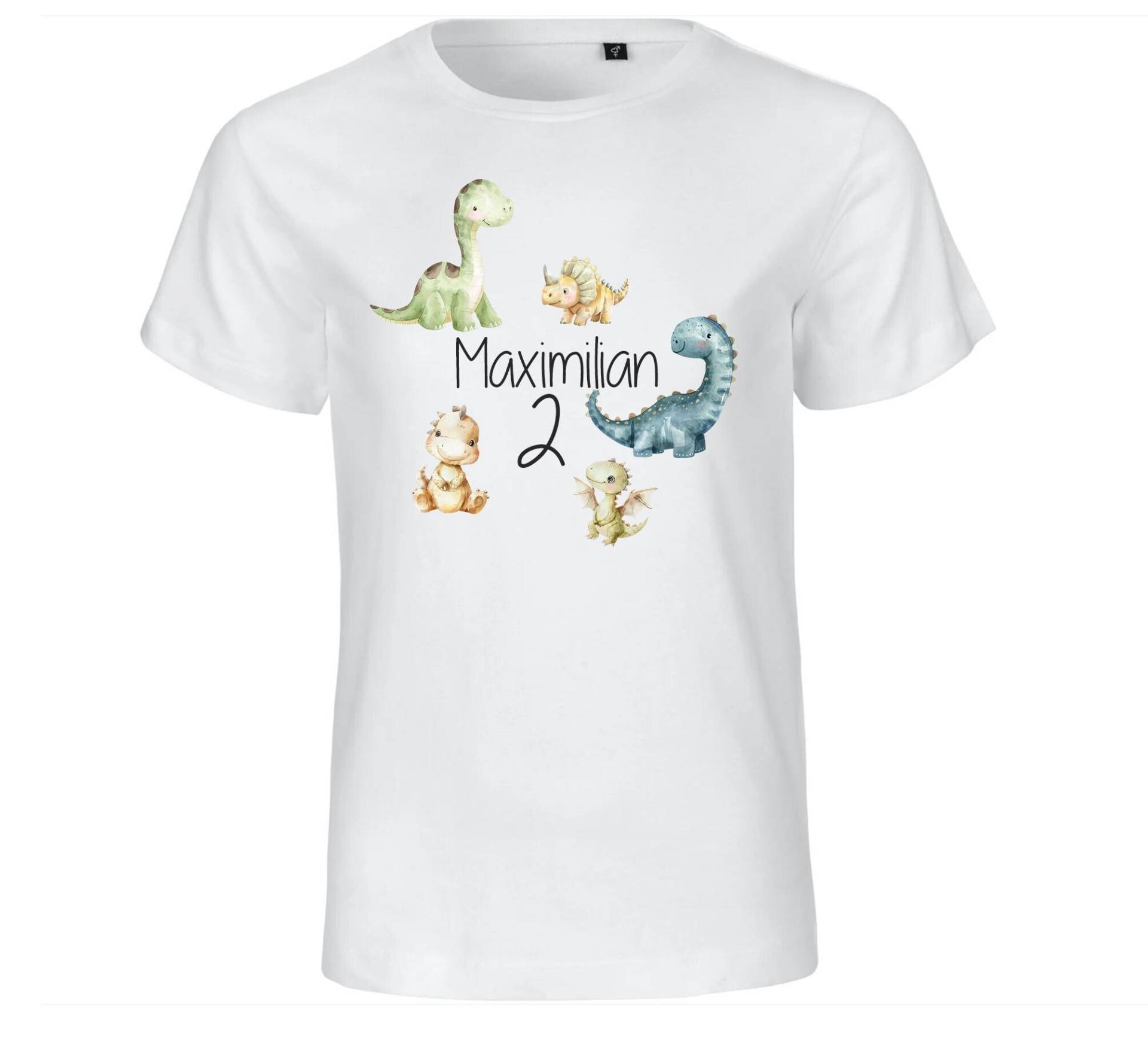 Dinosaurier Dino Personalisiertes T-Shirt Zum Geburtstag Mit Wunschzahl Und Name von byLottieLou