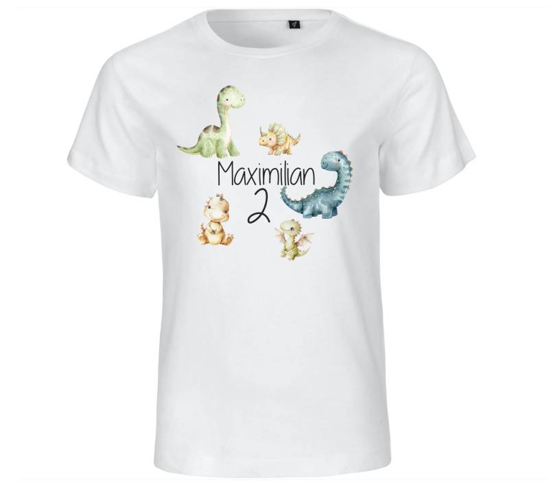 Dinosaurier Dino Personalisiertes T-Shirt Zum Geburtstag Mit Wunschzahl Und Name von byLottieLou