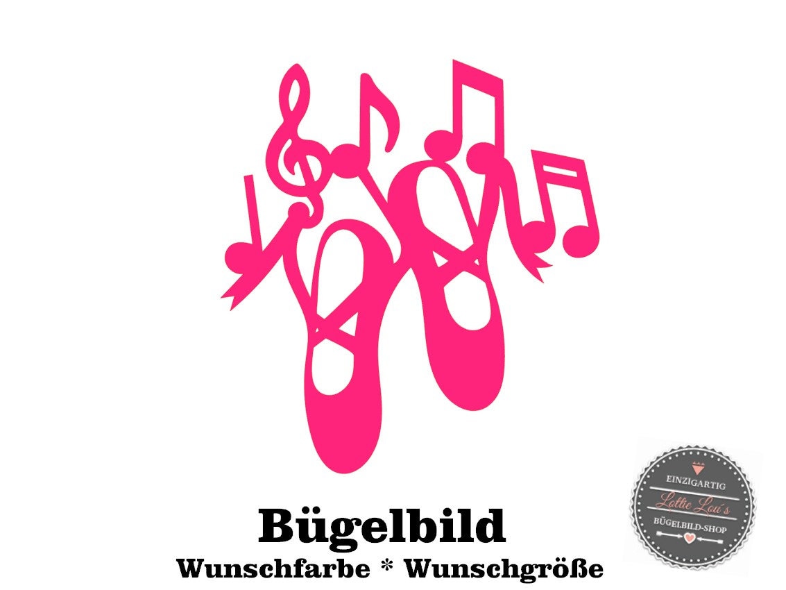 Iron On Bügelbild Ballett Musik Wunschgröße Und -Farbe Iron On Bügelbild Ballett Musik Wunschgröße Und -Farbe von byLottieLou