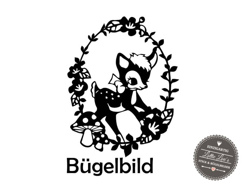 Iron On Bügelbild Bambi Reh Wunschfarbe von byLottieLou