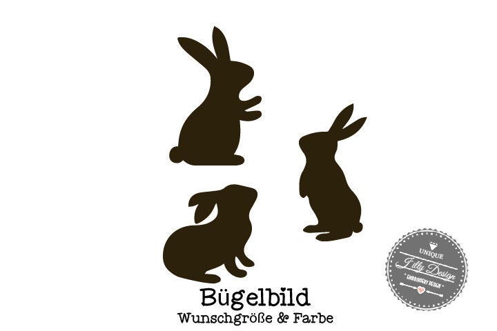 Iron On Bügelbild Bunny Häschen Hase Ostern von byLottieLou