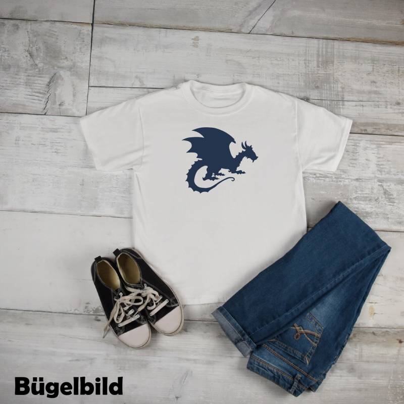 Iron On Bügelbild Drachen Dragon Wunschfarbe Xxl von byLottieLou
