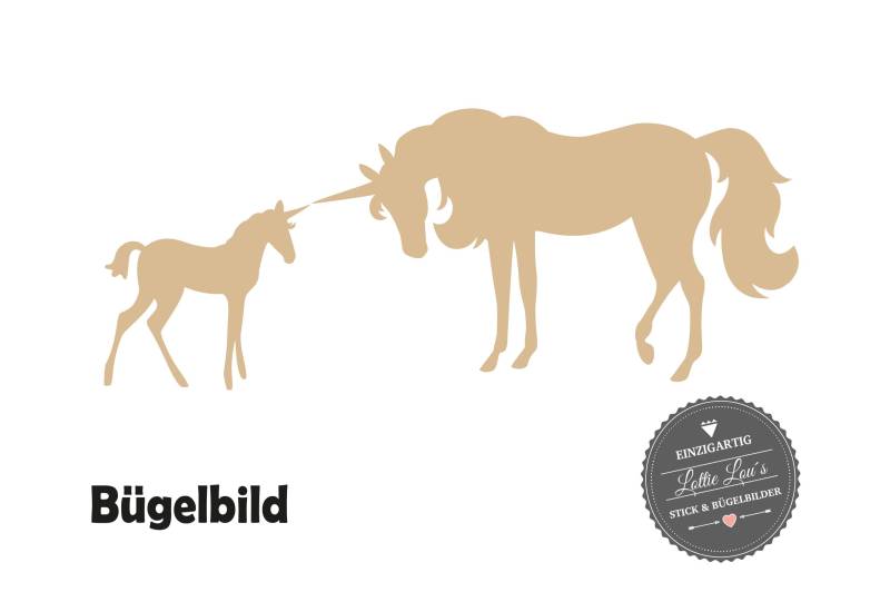 Iron On Bügelbild Einhorn Unicorn Familie Wunschfarbe Xxl von byLottieLou