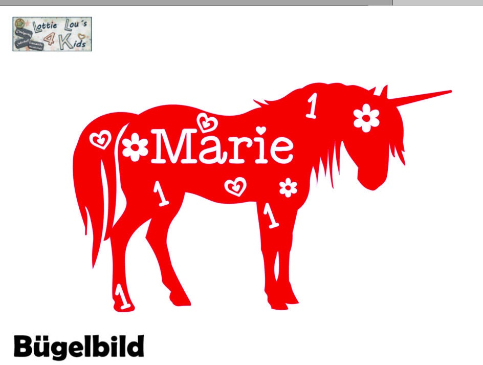 Iron On Bügelbild Einhorn Unicorn Pferd Geburtstag Zahl Iron On Bügelbild Einhorn Unicorn Pferd Geburtstag Zahl von byLottieLou