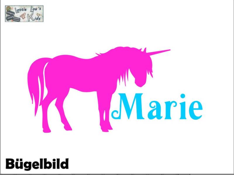 Iron On Bügelbild Einhorn Unicorn Pferd Wunschname Iron On Bügelbild Einhorn Unicorn Pferd Wunschname von byLottieLou