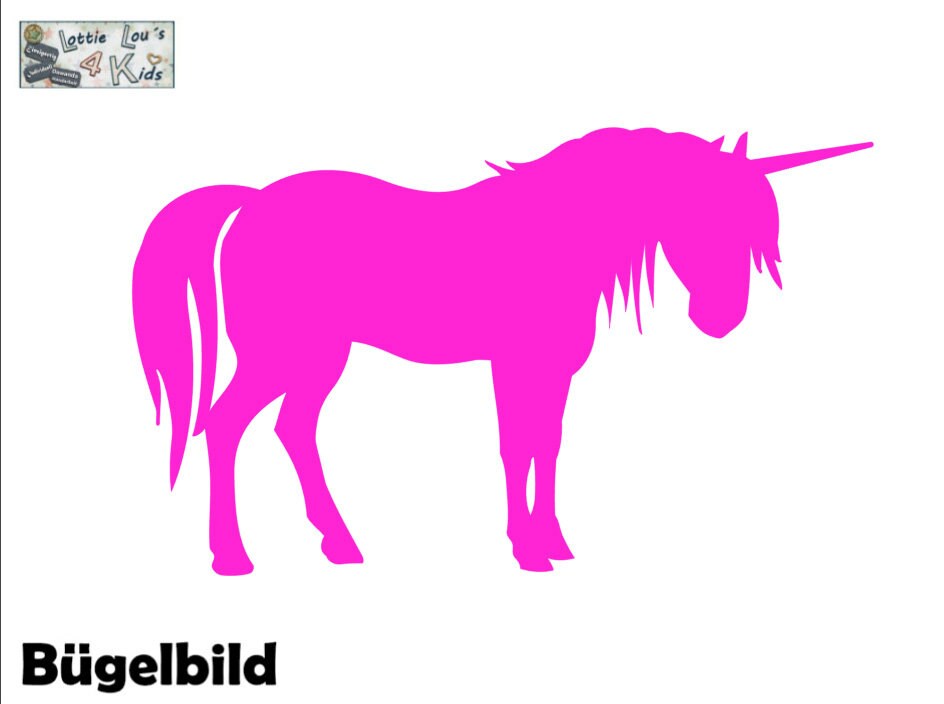 Iron On Bügelbild Einhorn Unicorn Wunschfarbe von byLottieLou