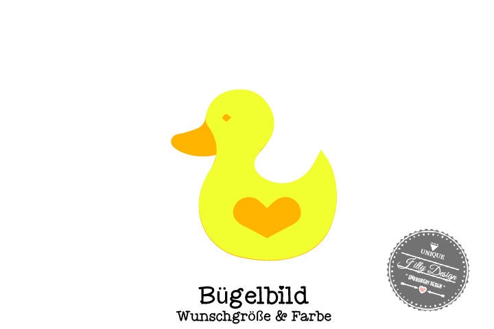 Iron On Bügelbild Ente Quietscheente von byLottieLou