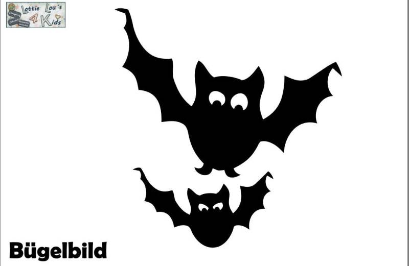Iron On Bügelbild Fledermaus Bat Halloween Wunschfarbe von byLottieLou