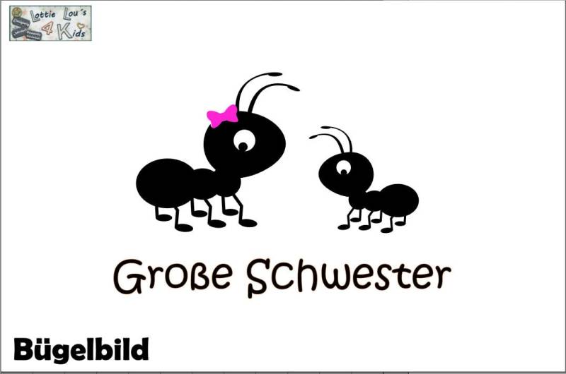 Iron On Bügelbild Große Schwester Ameise von byLottieLou