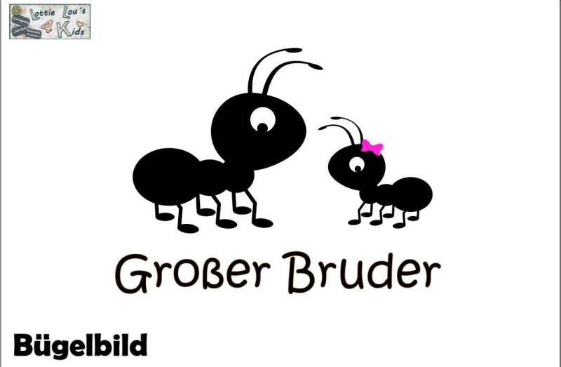 Iron On Bügelbild Großer Bruder Ameise Wunschgröße + Farbe von byLottieLou