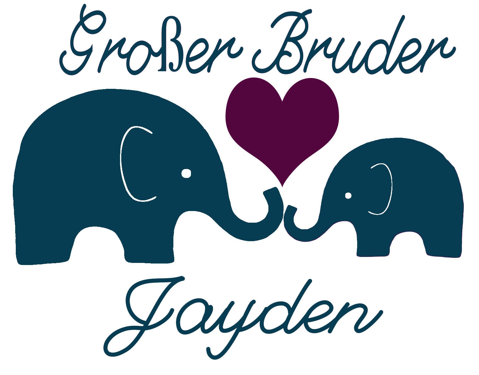 Iron On Bügelbild Großer Bruder Elefant Herz Wunschname Iron On Bügelbild Großer Bruder Elefant Herz Wunschname von byLottieLou