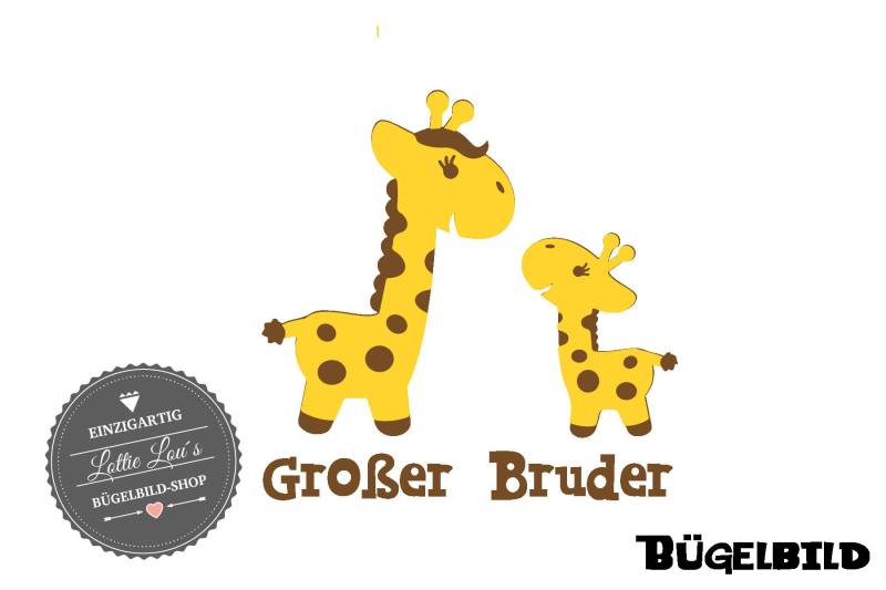 Iron On Bügelbild Großer Bruder Giraffe Iron On Bügelbild Großer Bruder Giraffe von byLottieLou