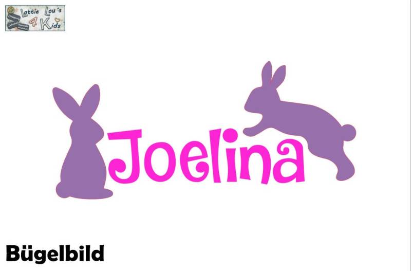 Iron On Bügelbild Häschen Bunny Wunschname -Farbe - -Größe Iron On Bügelbild Häschen Bunny Wunschname -Farbe - -Größe von byLottieLou