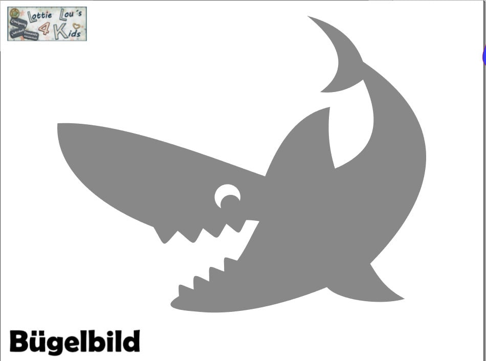 Iron On Bügelbild Hai Shark Wunschfarbe Iron On Bügelbild Hai Shark Wunschfarbe von byLottieLou
