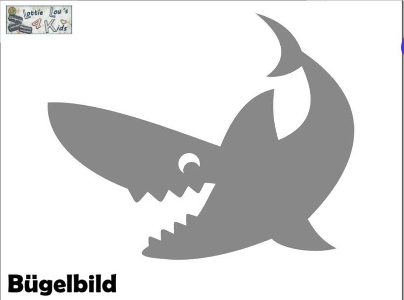 Iron On Bügelbild Hai Shark Wunschfarbe Iron On Bügelbild Hai Shark Wunschfarbe von byLottieLou