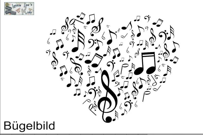 Iron On Bügelbild I Love Music Musik Noten Herz Iron On Bügelbild I Love Music Musik Noten Herz von byLottieLou
