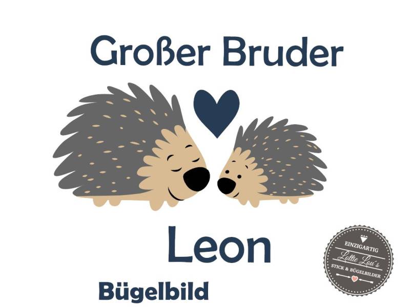 Iron On Bügelbild Igel Großer Bruder Iron On Bügelbild Igel Großer Bruder von byLottieLou