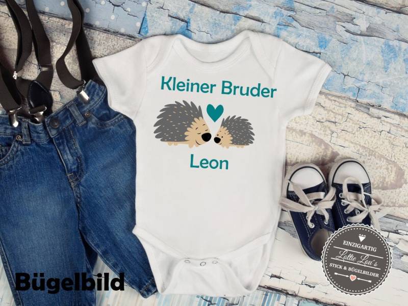 Iron On Bügelbild Igel Kleiner Bruder Iron On Bügelbild Igel Kleiner Bruder von byLottieLou
