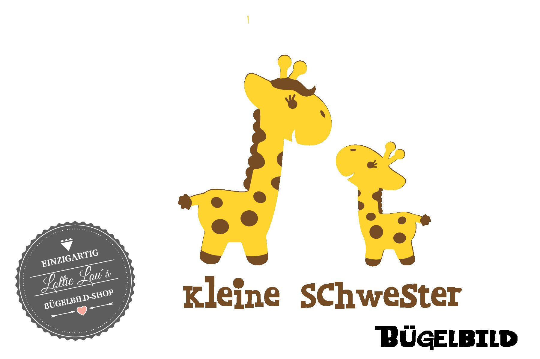 Iron On Bügelbild Kleine Schwester Giraffe Iron On Bügelbild Kleine Schwester Giraffe von byLottieLou