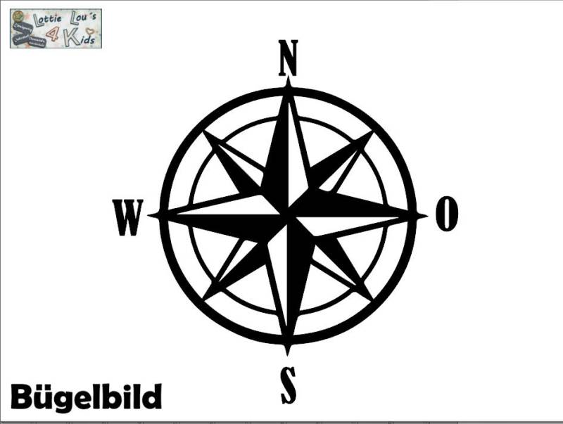 Iron On Bügelbild Kompass von byLottieLou