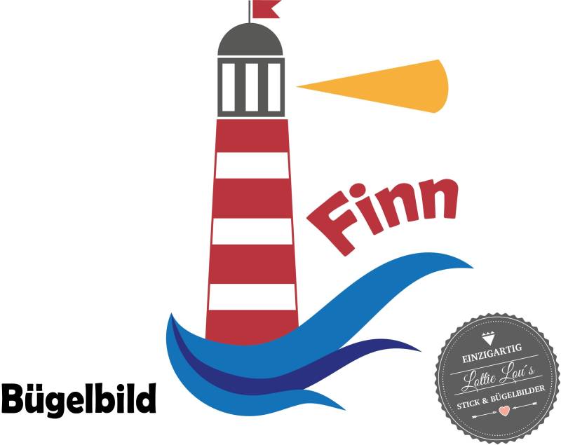 Iron On Bügelbild Leuchtturm Name Maritim Iron On Bügelbild Leuchtturm Name Maritim von byLottieLou