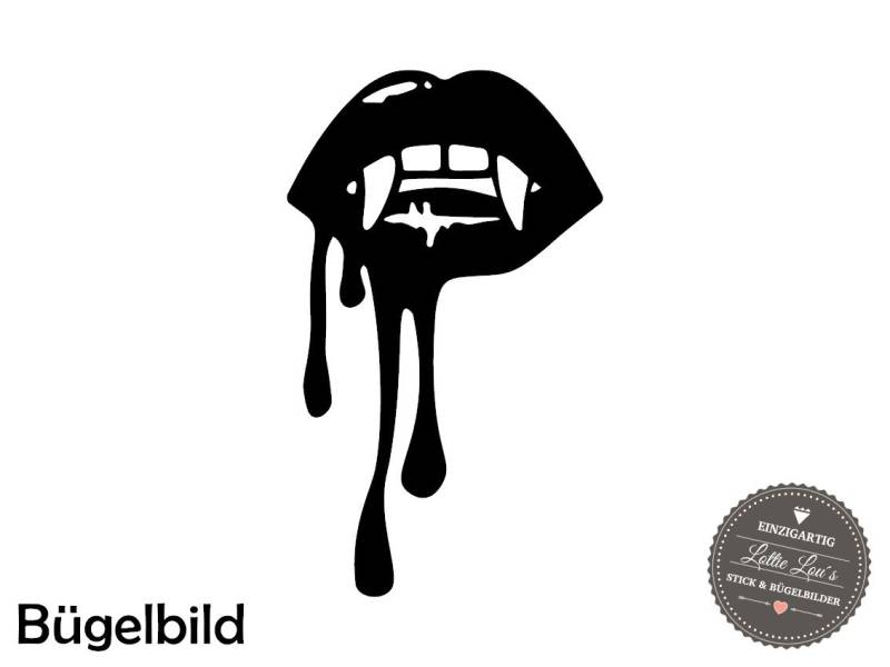 Iron On Bügelbild Lips Lippen Kussmund Vampir Wunschgröße Iron On Bügelbild Lips Lippen Kussmund Vampir Wunschgröße von byLottieLou