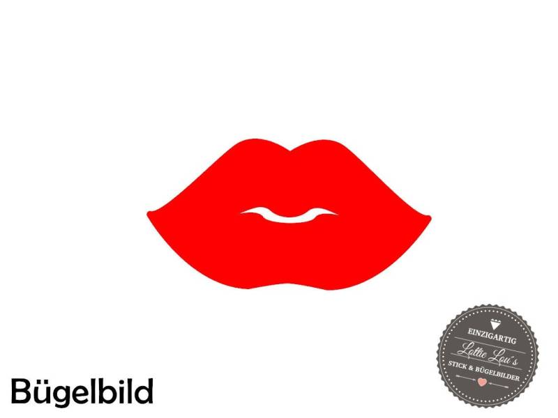 Iron On Bügelbild Lips Lippen Kussmund Wunschgröße von byLottieLou