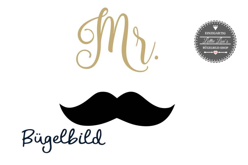 Iron On Bügelbild Mr. & Bart in Wunschschriftart Auch Für Maske Iron On Bügelbild Mr. & Bart in Wunschschriftart Auch Für Maske von byLottieLou