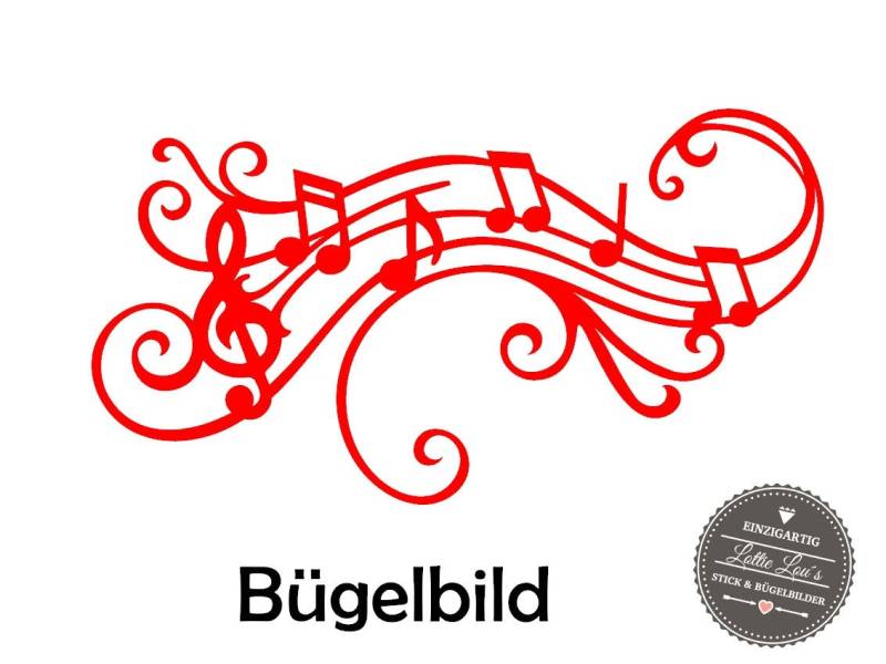 Iron On Bügelbild Musik Noten Music Wunschgröße Iron On Bügelbild Musik Noten Music Wunschgröße von byLottieLou