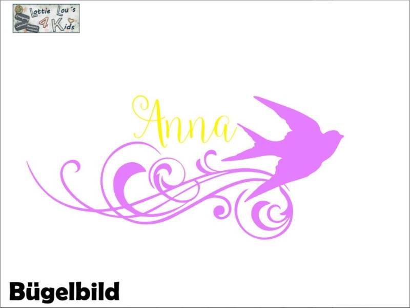 Iron On Bügelbild Name & Vogel Iron On Bügelbild Name & Vogel von byLottieLou