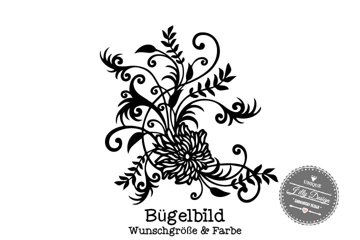 Iron On Bügelbild Ornament Blumen Floral Iron On Bügelbild Ornament Blumen Floral von byLottieLou