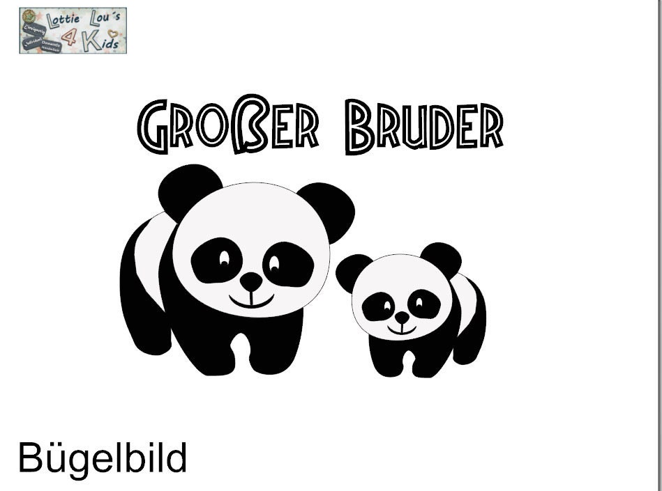 Iron On Bügelbild Panda Großer Bruder Iron On Bügelbild Panda Großer Bruder von byLottieLou