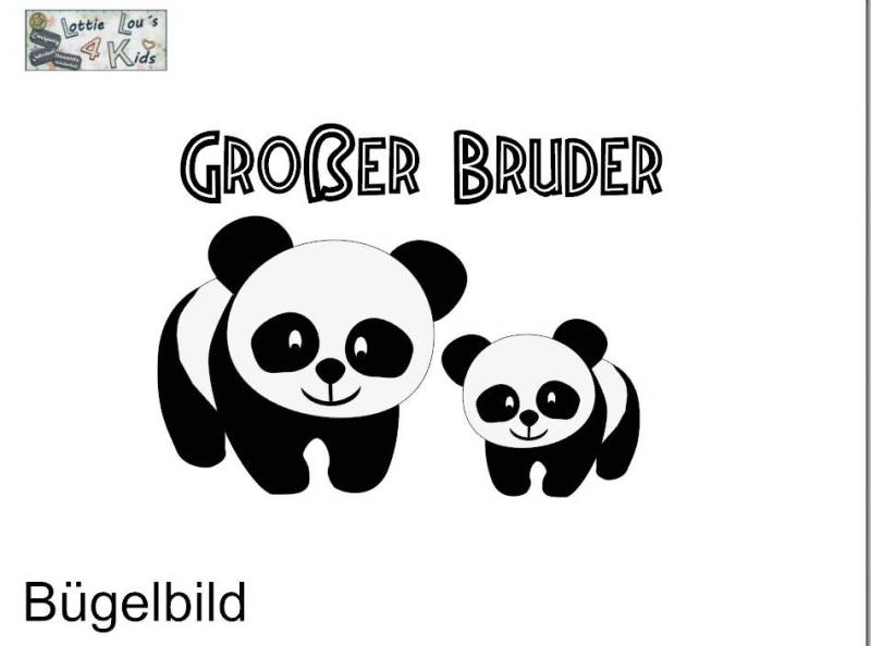 Iron On Bügelbild Panda Großer Bruder Iron On Bügelbild Panda Großer Bruder von byLottieLou