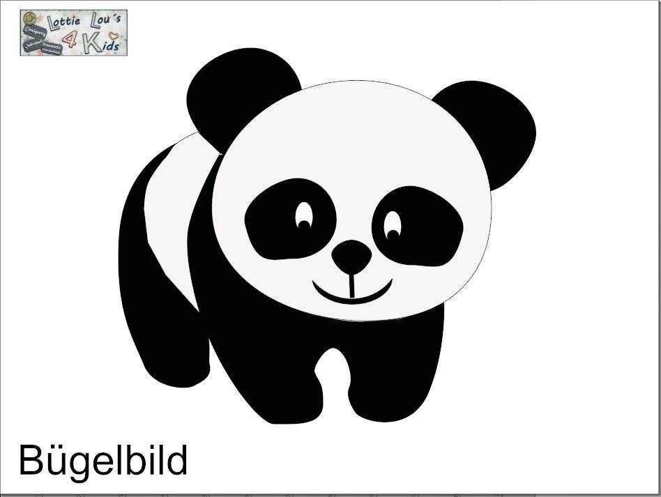 Iron On Bügelbild Panda Iron On Bügelbild Panda von byLottieLou
